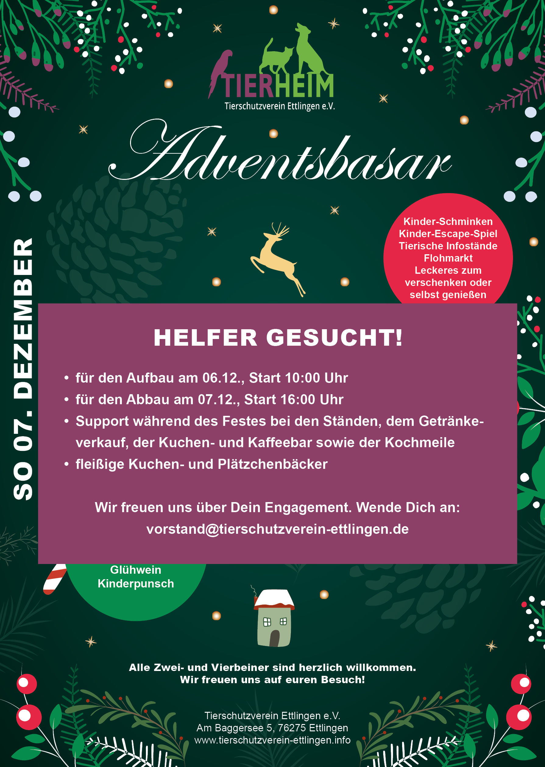 Plakat, Adventsbasar, Helfer gesucht