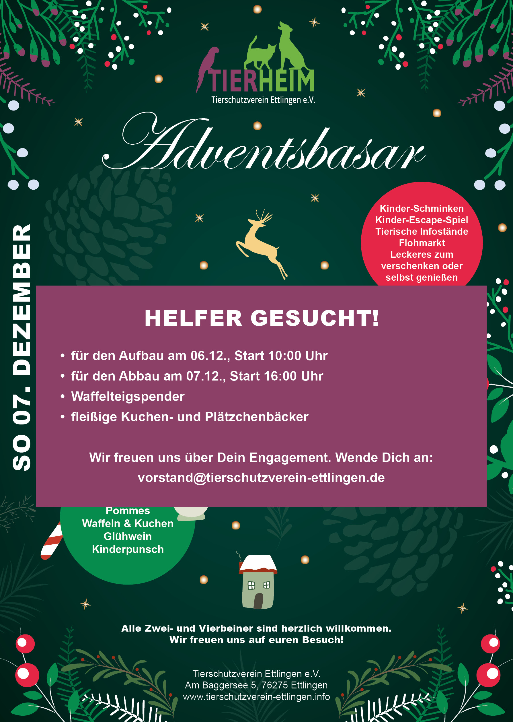 Plakat, Adventsbasar, Helfer gesucht