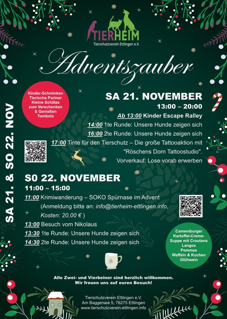 Zu sehen ist das dunkelgrüne Plakat für den Adventszauber.